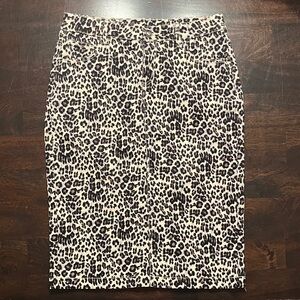 Be-Girl Basic Leopard Print Pencil Skirt, Sz S